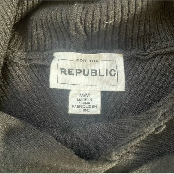 For The Republic Dolman Sleeve Ribbed Hoodie Women’s Medium Black - Picture 10 of 11